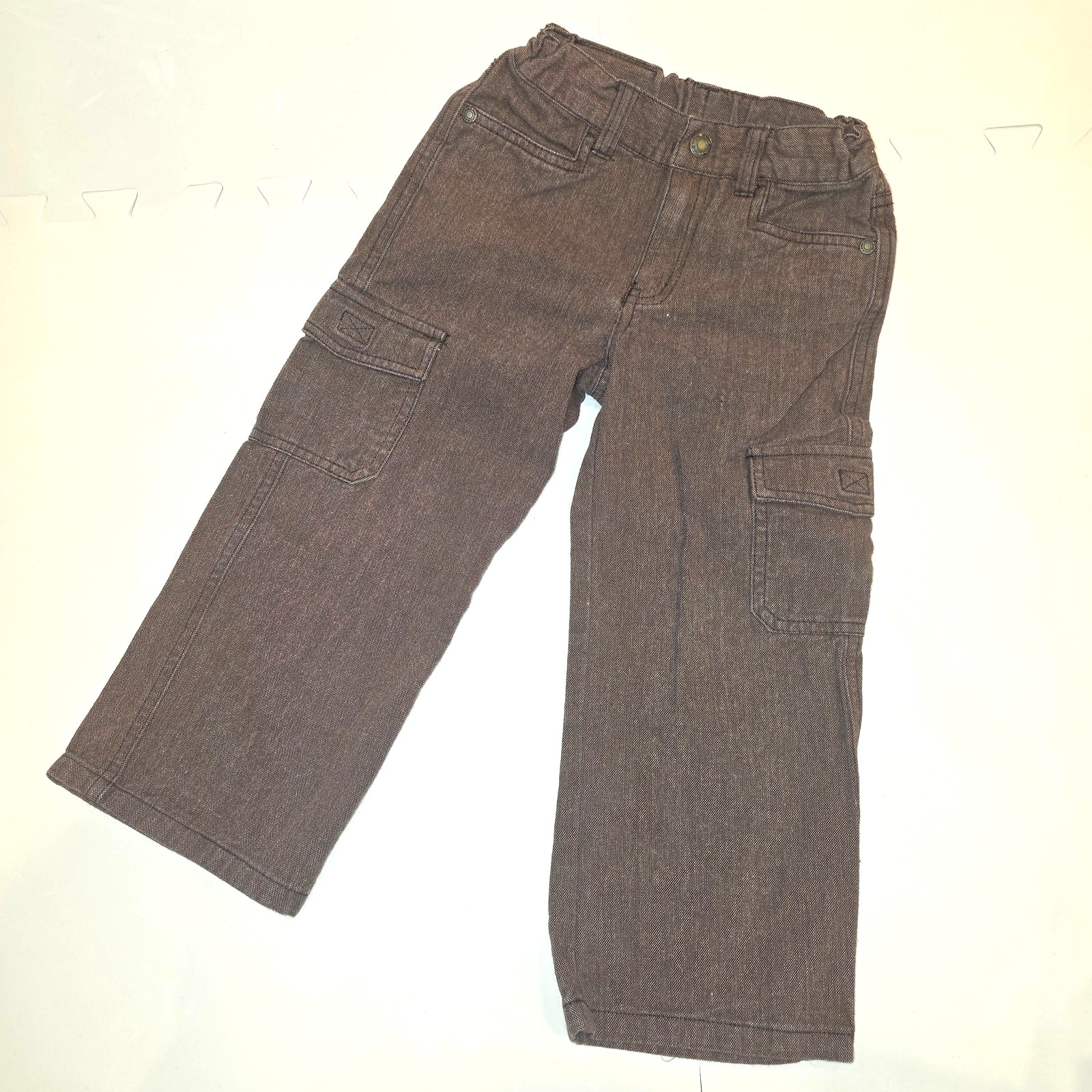 Euc Janie And Jack Brown Jean Cargo Pants Sz 4t